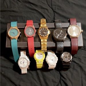 Men's watch collection...Brand names are Michael Kors, Casio G-Shock, Express